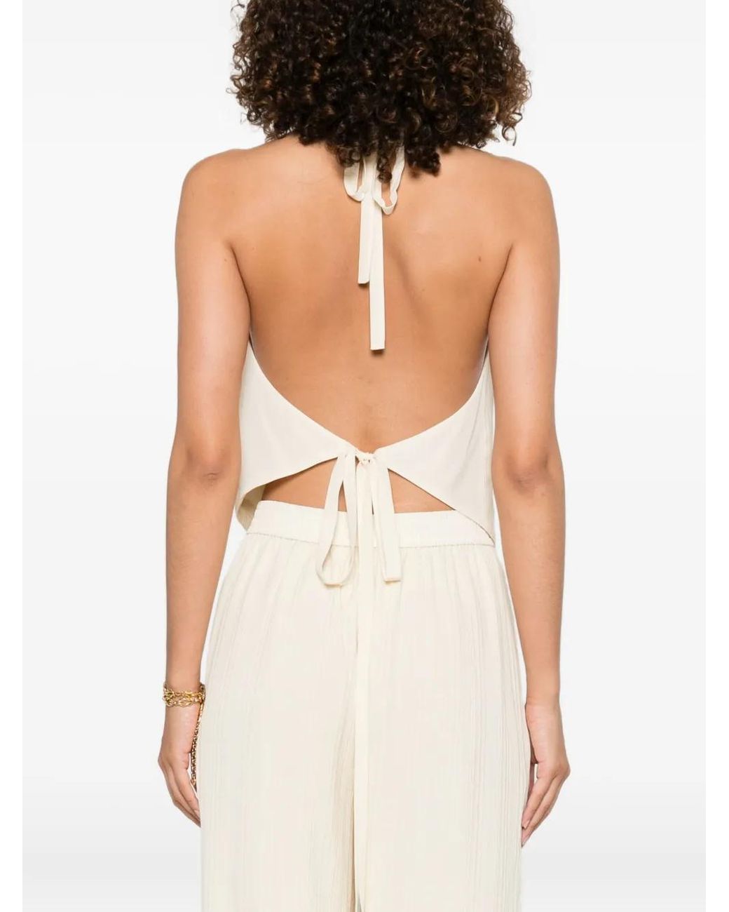 Joseph White Halter-Neck Button Top