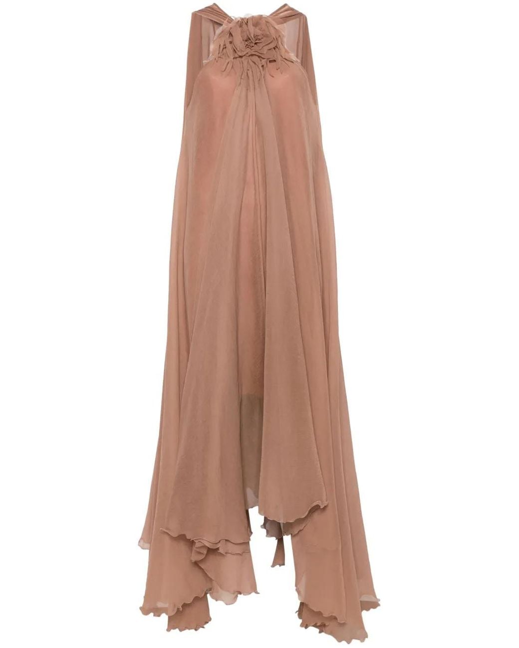 blumarine floral silk creponne maxi dress Blumarine