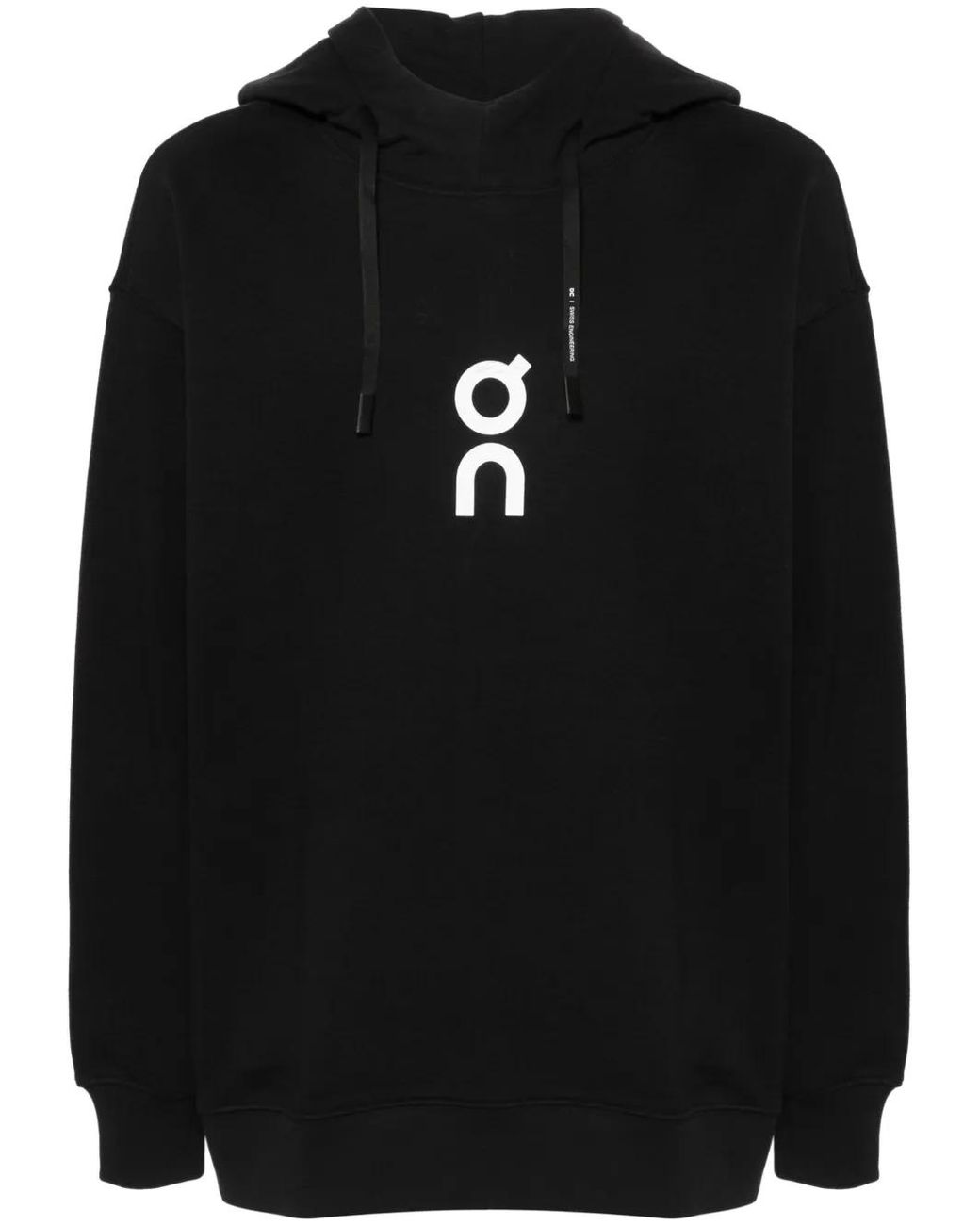 On Shoes Black Mogram-Print Hoodie for men