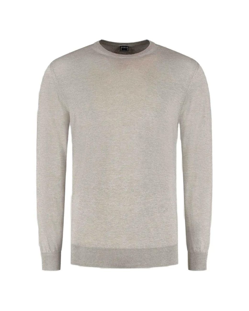 Fedeli Gray Pull À Col Rond for men