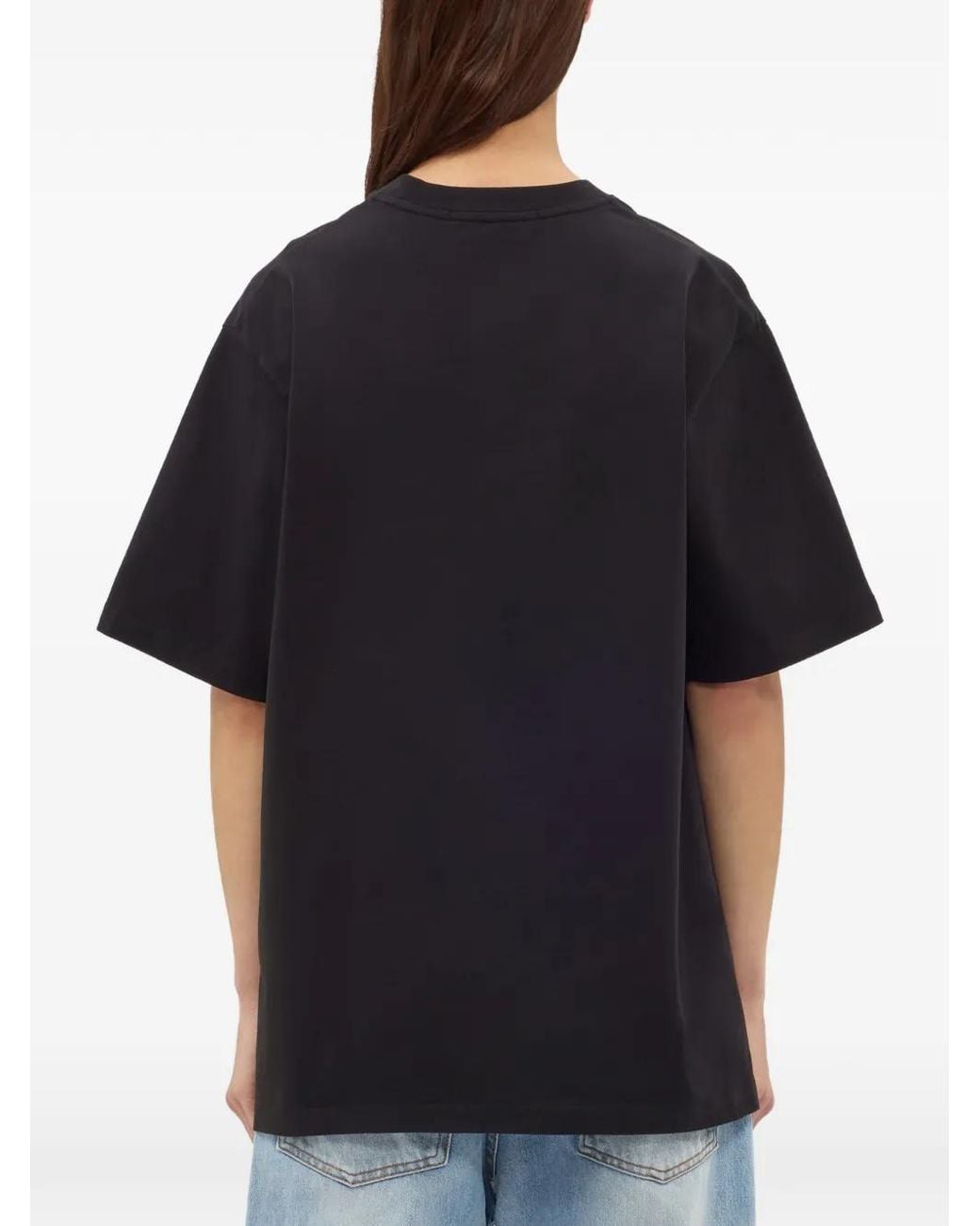MSGM Black T-Shirt À Fleurs