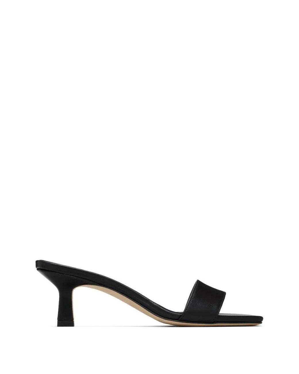 Aeyde Black Square-Toe Leather Sandals