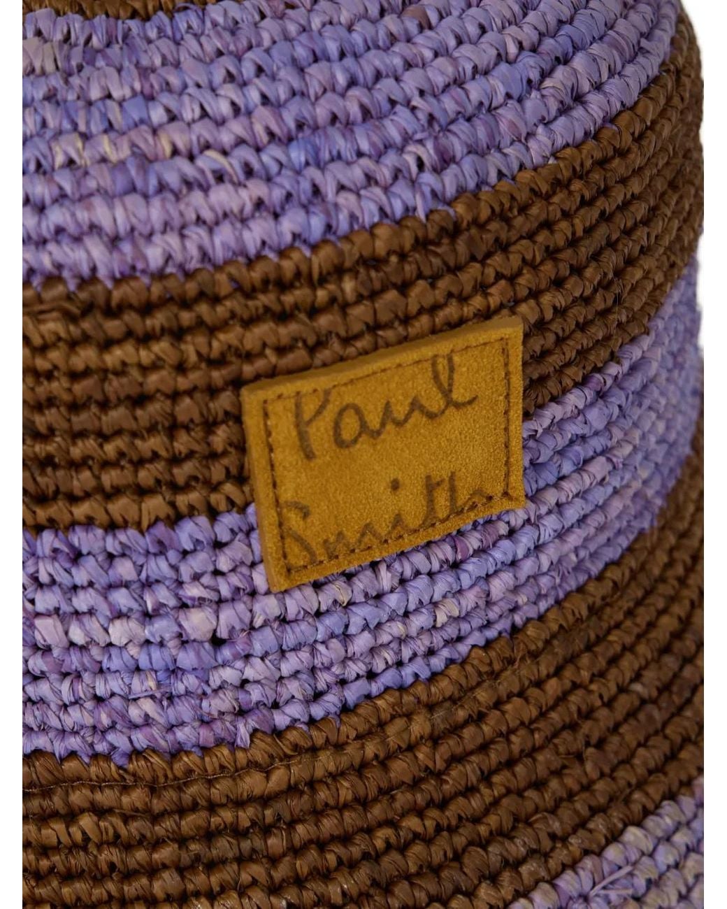 Paul Smith Purple Raffia Stripe Hat
