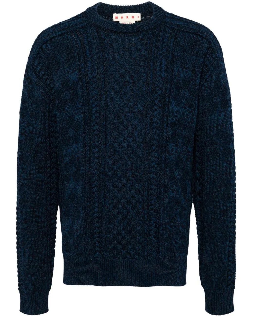 Marni Blue Cable-Knit Cotton Jumper for men