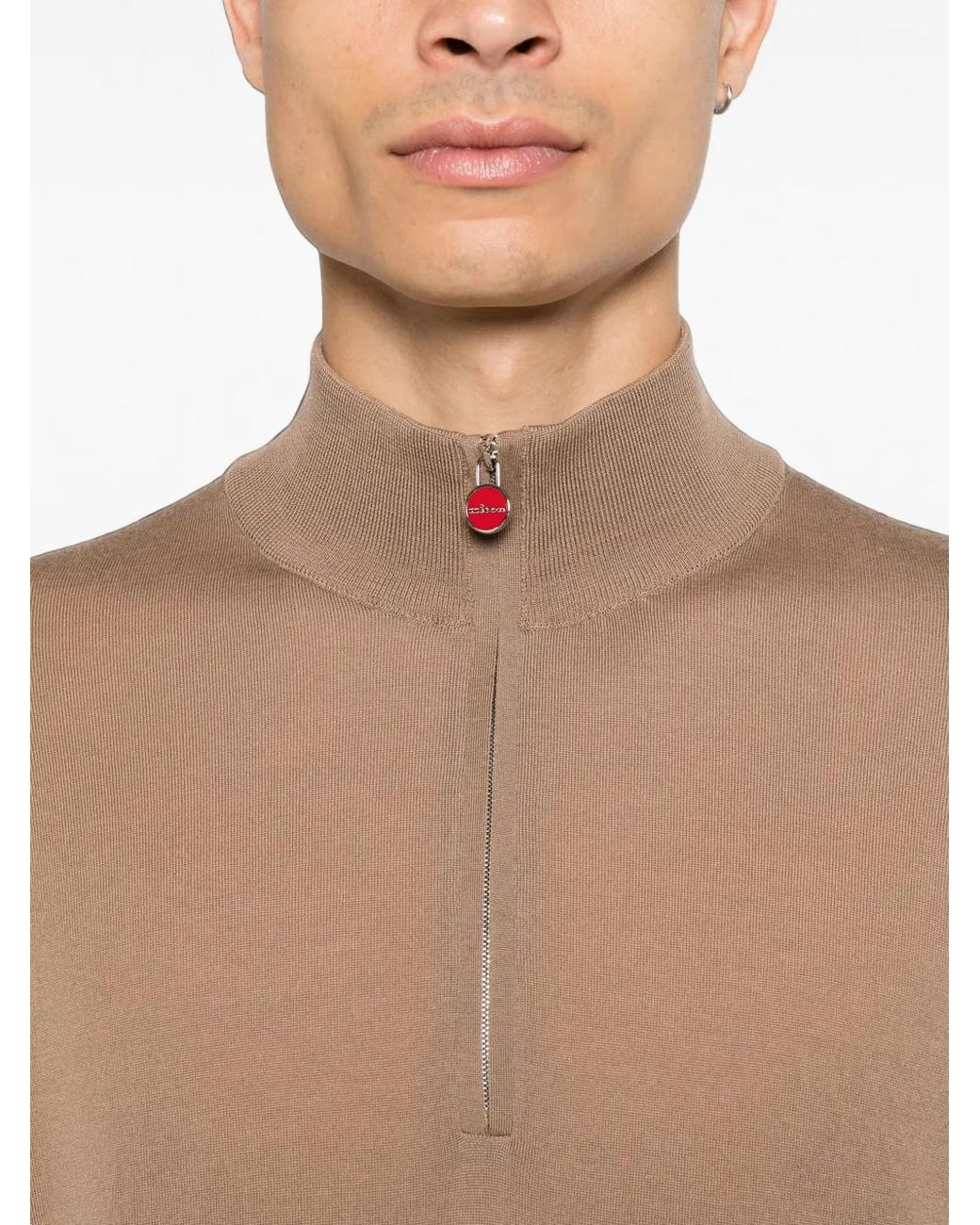 Kiton Natural Pull À Col Zippé for men