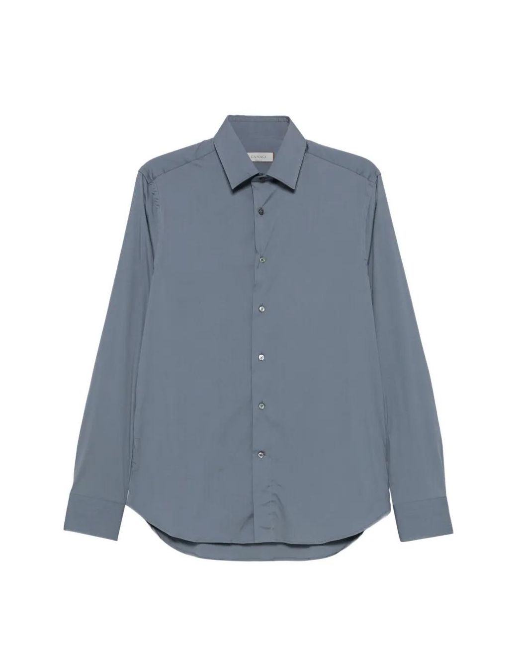 Canali Blue Button-Down Long-Sleeve Shirt for men