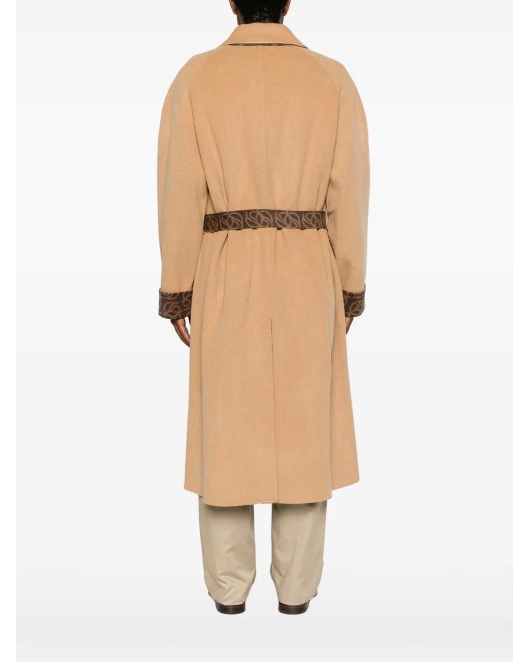 Drole de Monsieur Natural Double-Breasted Belted Coat for men