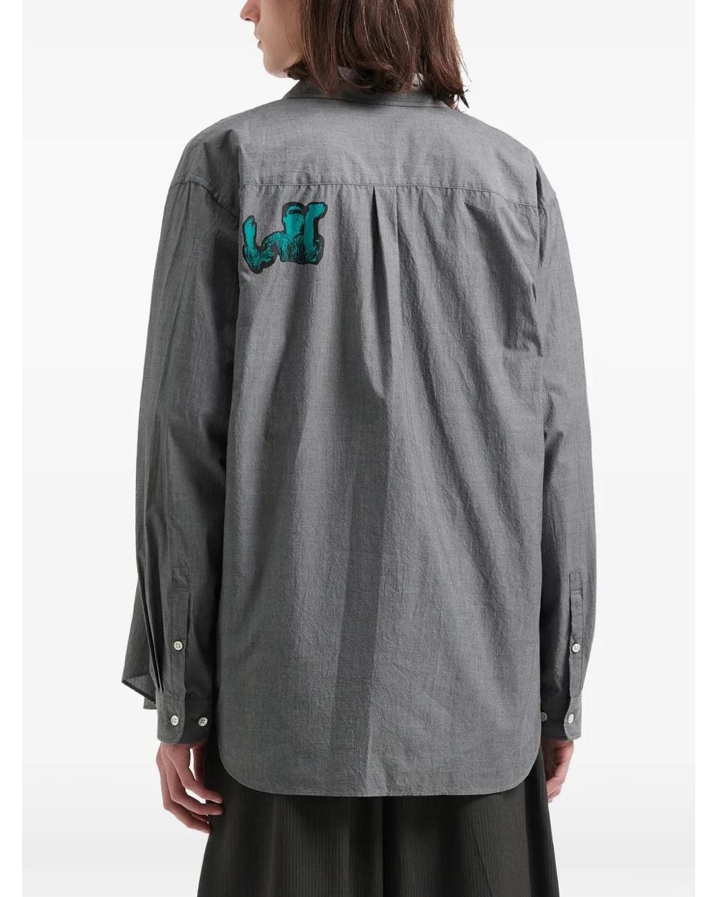 Undercover Gray Patch-Appliqué Pocket Shirt for men