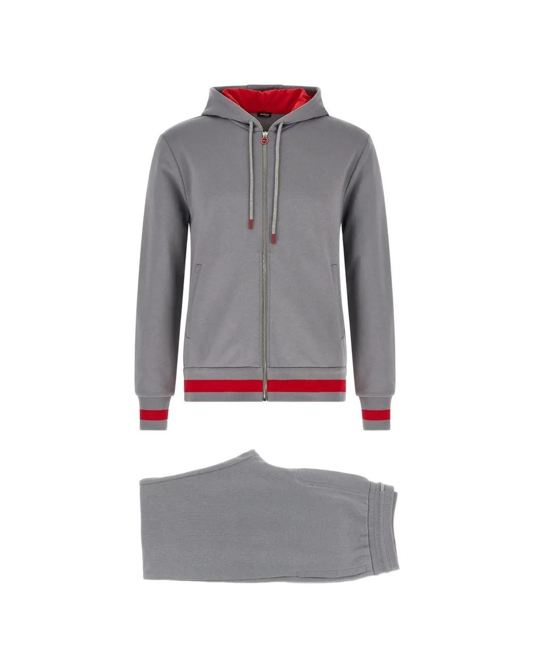 Kiton Gray Contrast-Band Tracksuit for men