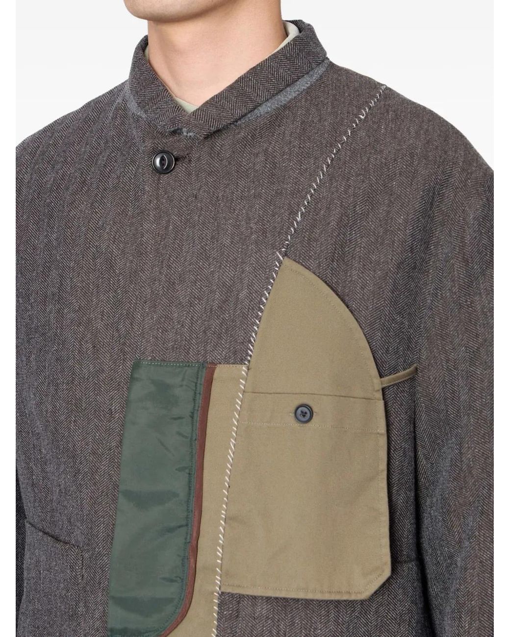 Giacca Con Inserti di Kolor in Gray da Uomo