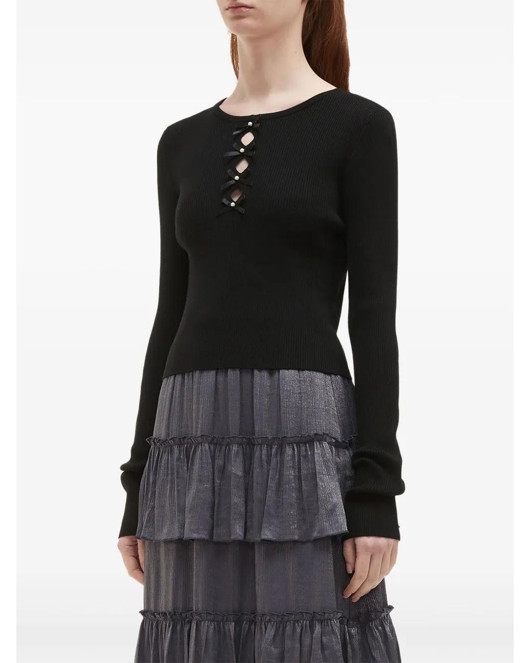 B+ AB Black Cut-Out Detailing Top