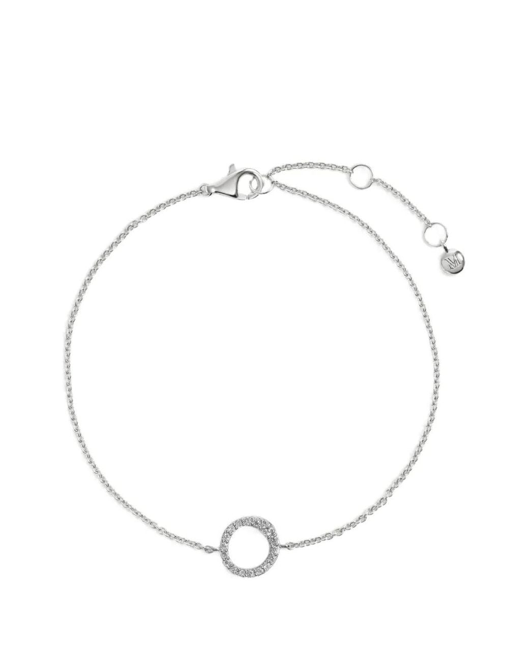 Monica Vinader White Riva Pavé Diamond Chain Bracelet
