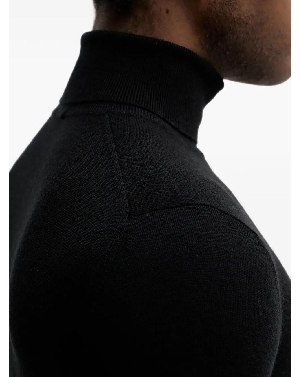 Sisley Black Roll-Neck Sweater for men
