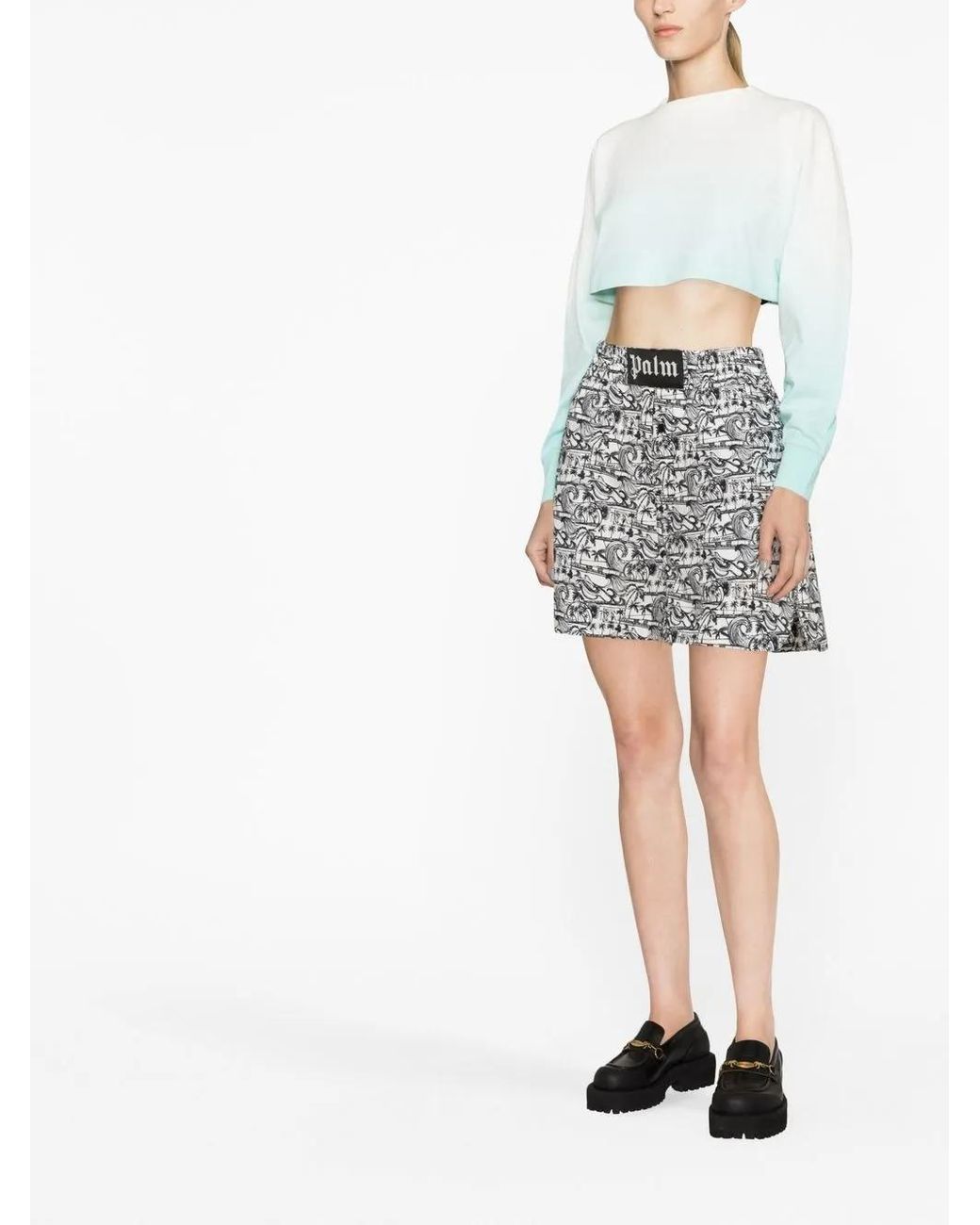 Palm Angels White Waves-Print Boxer Shorts