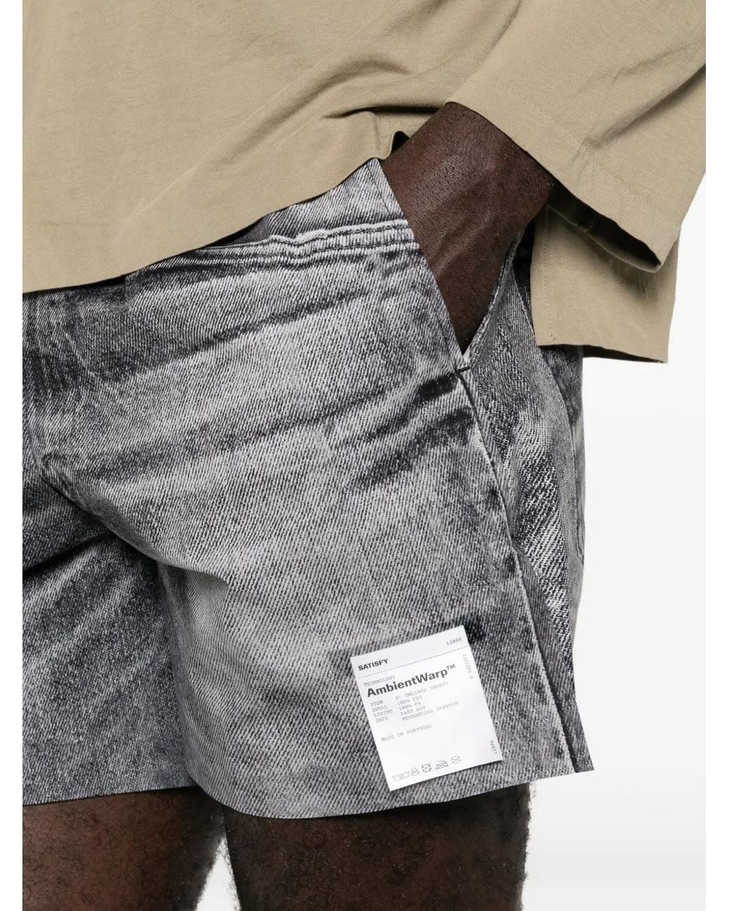 Satisfy Gray Short Ambientwarp À Imprimé Jean for men