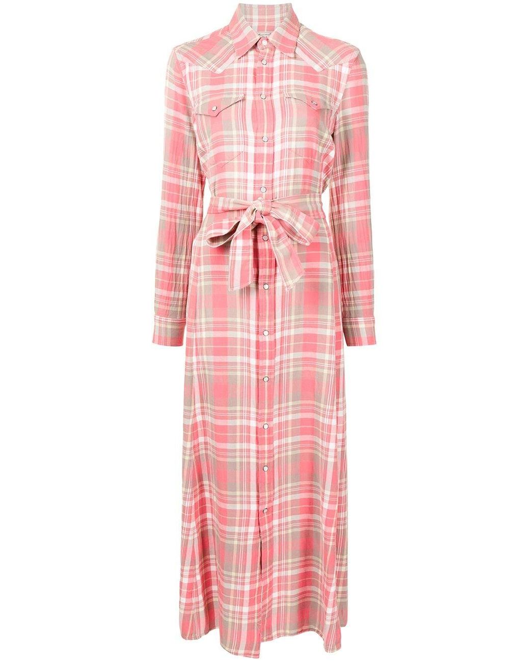 Polo Ralph Lauren Plaid Check Shirt Dress in Pink
