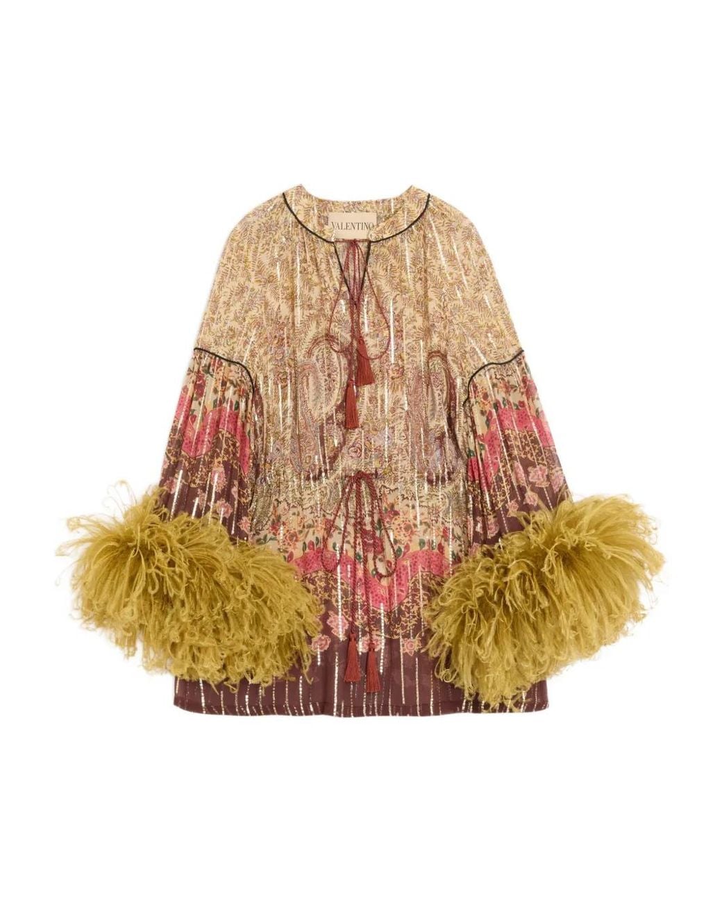 Valentino Garavani Natural Pekin Voyage Imaginaire Paisley Blouse