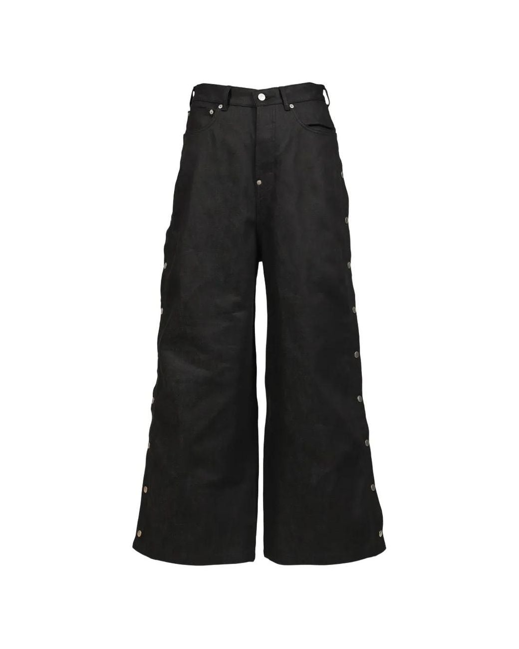 Rivet & Hide Black Side-Snap Baggy Jeans for men