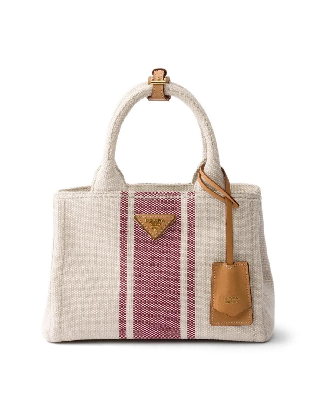 Prada Pink Jardinière Small Cotton Canvas Bag