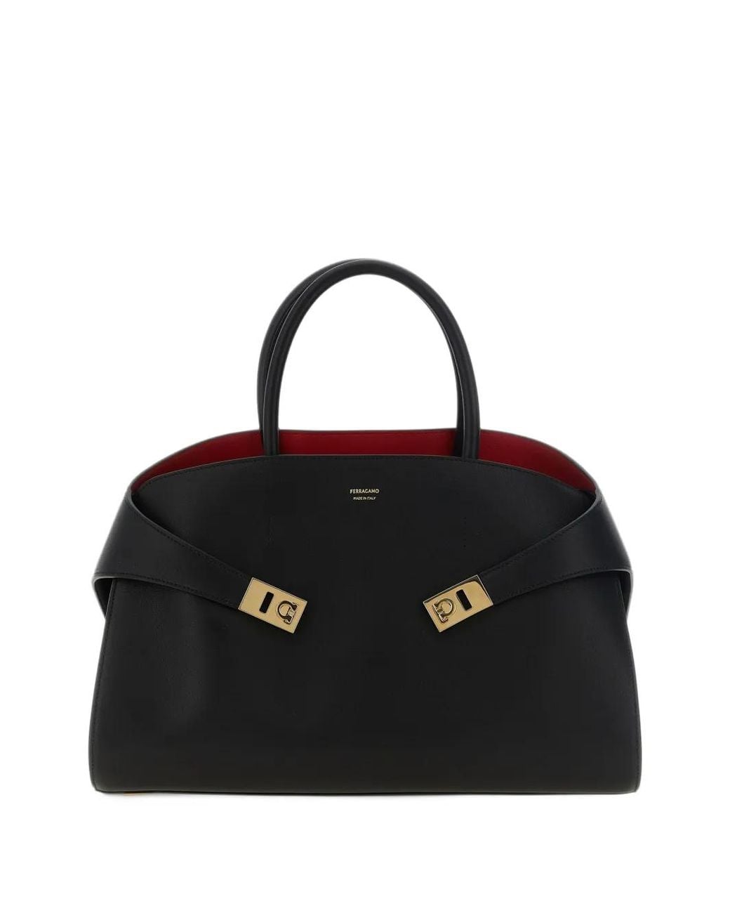 Ferragamo Black L Leather Tote Bag