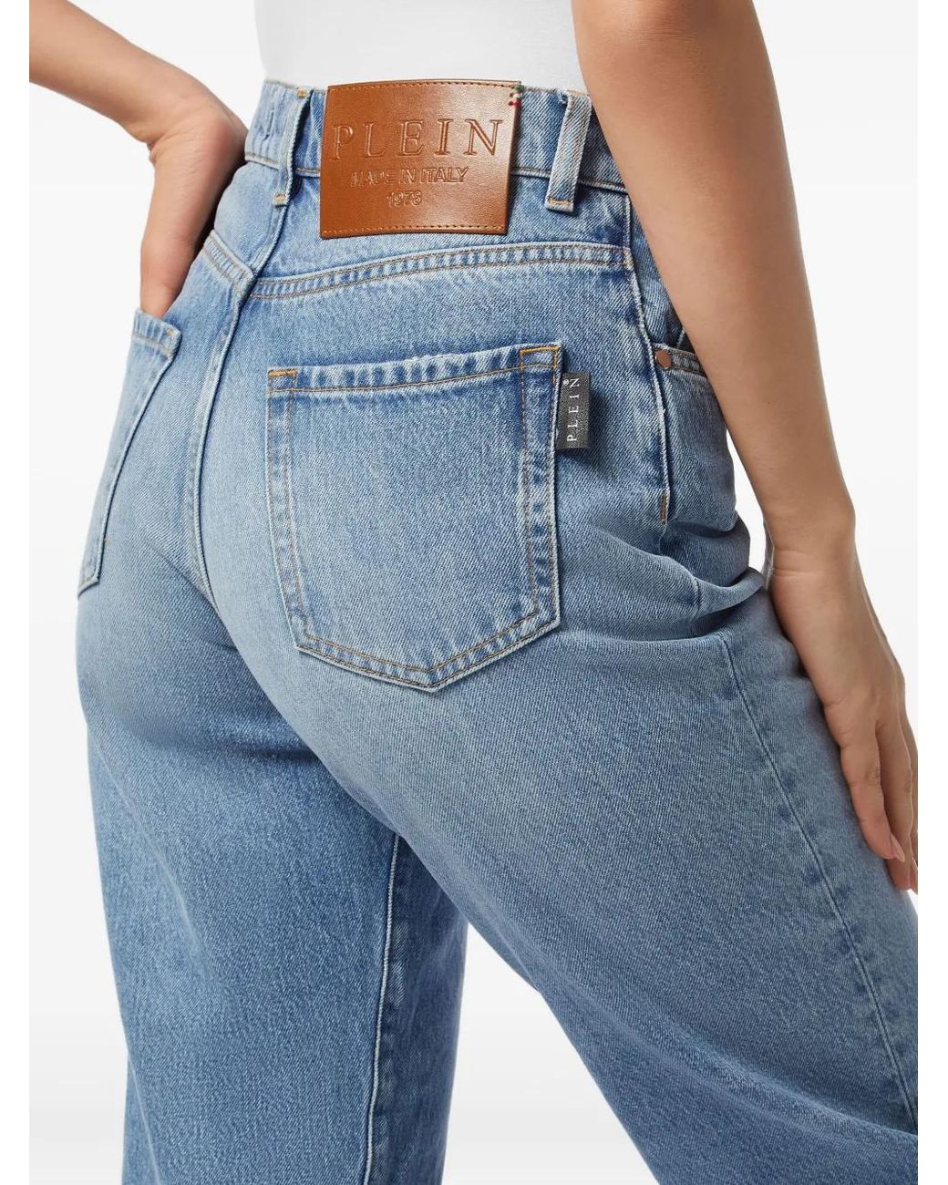 Philipp Plein Blue Tapered Cropped Jeans