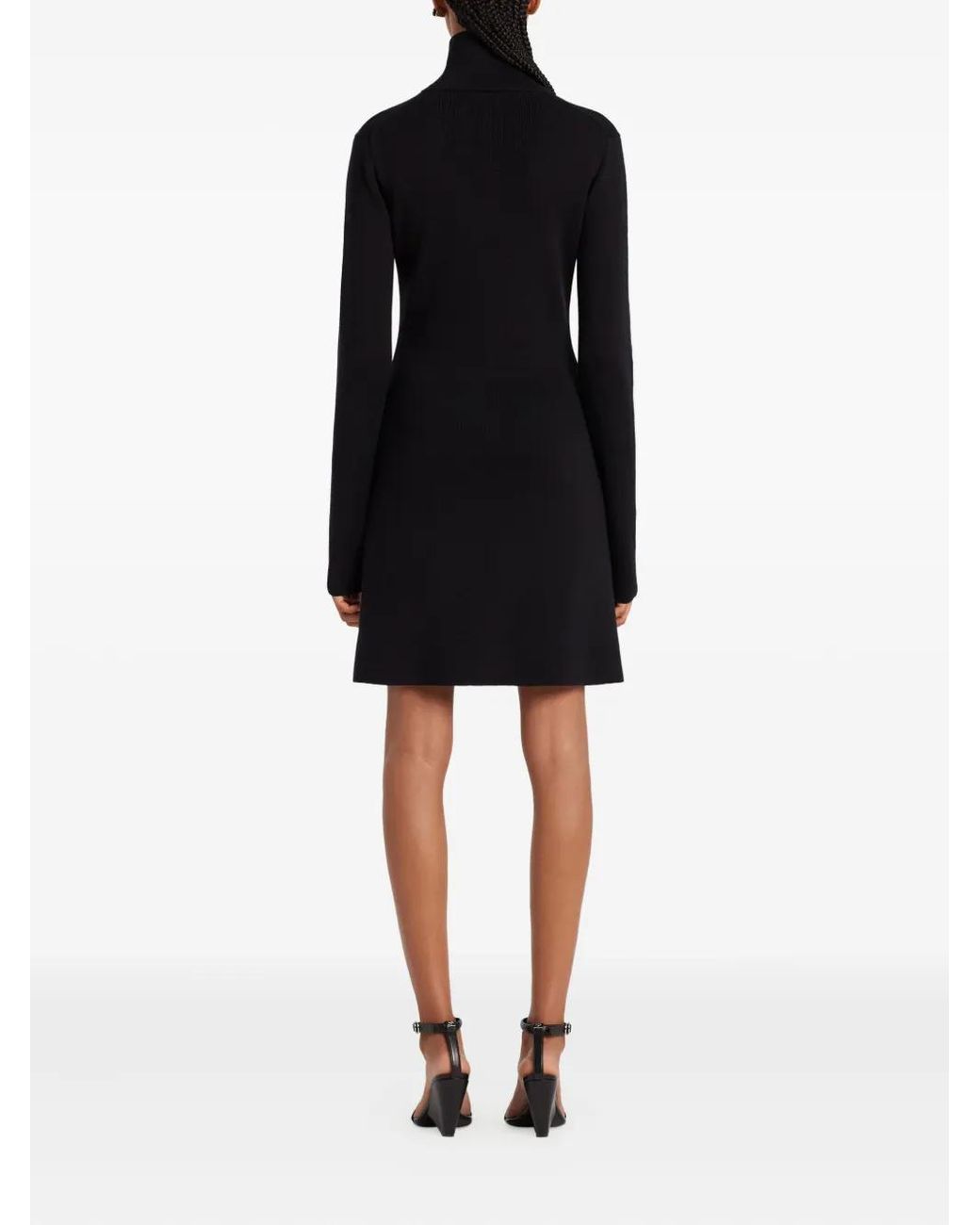 Courreges Black Zip-Closure Jersey Dress