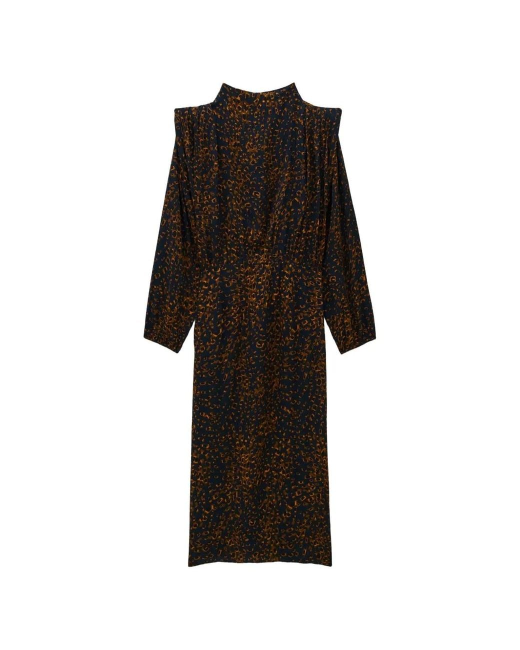 Ba&sh Black Hoelia Animal-Print Midi Dress