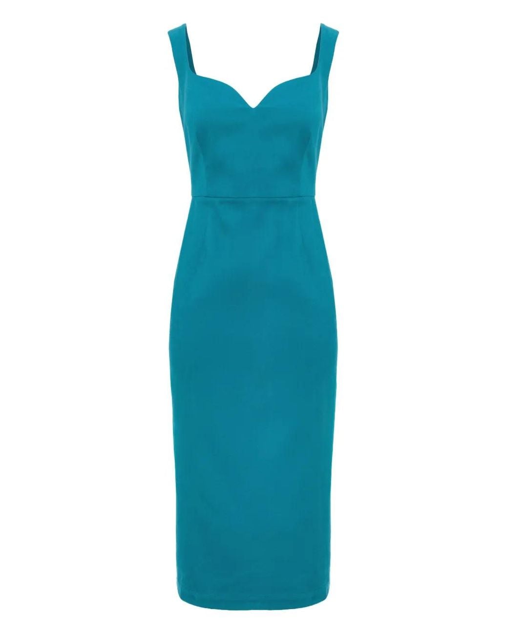 CuAnna Blue Susie Sweetheart-Neck Midi Dress