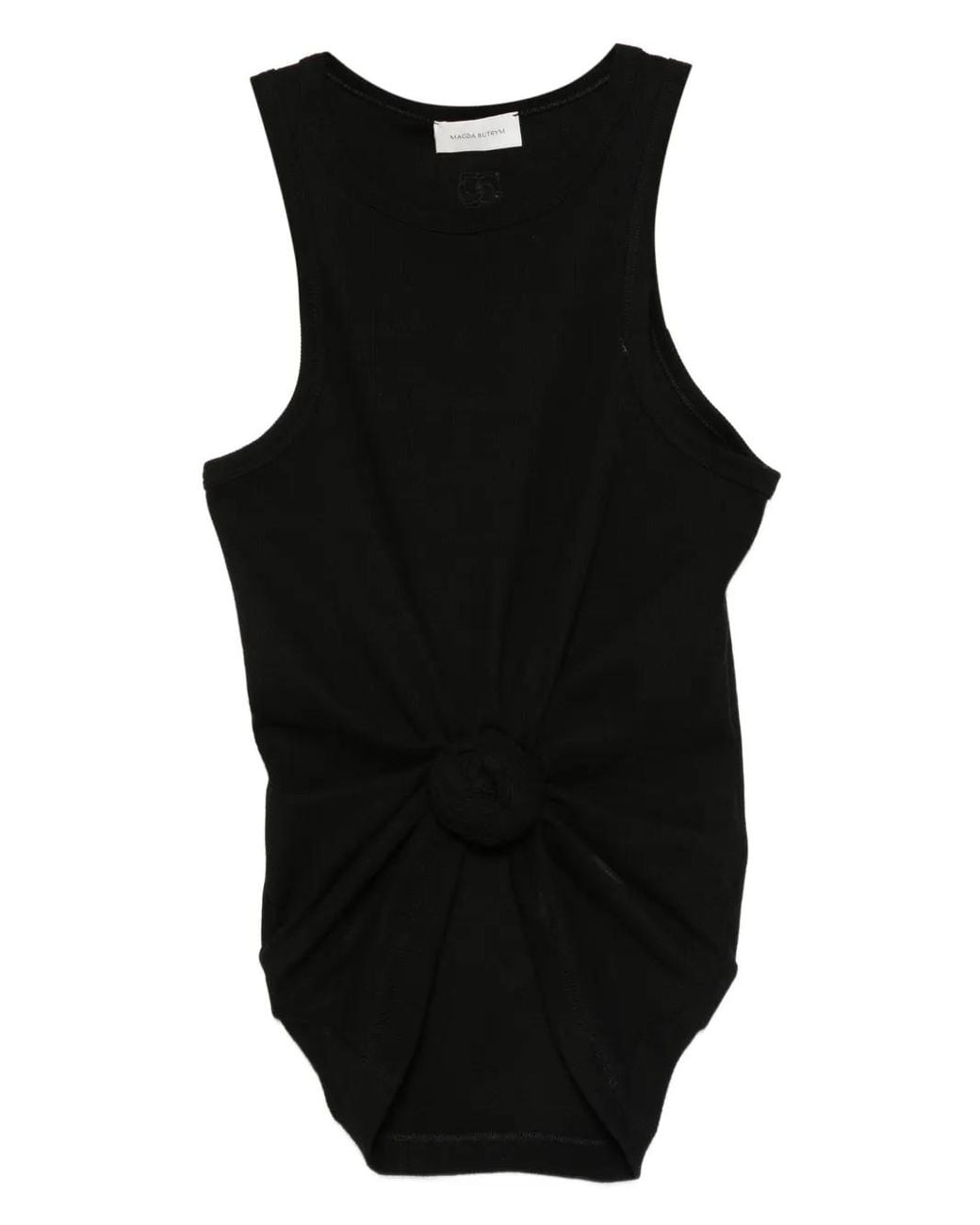 Magda Butrym Black Knotted Tank Top