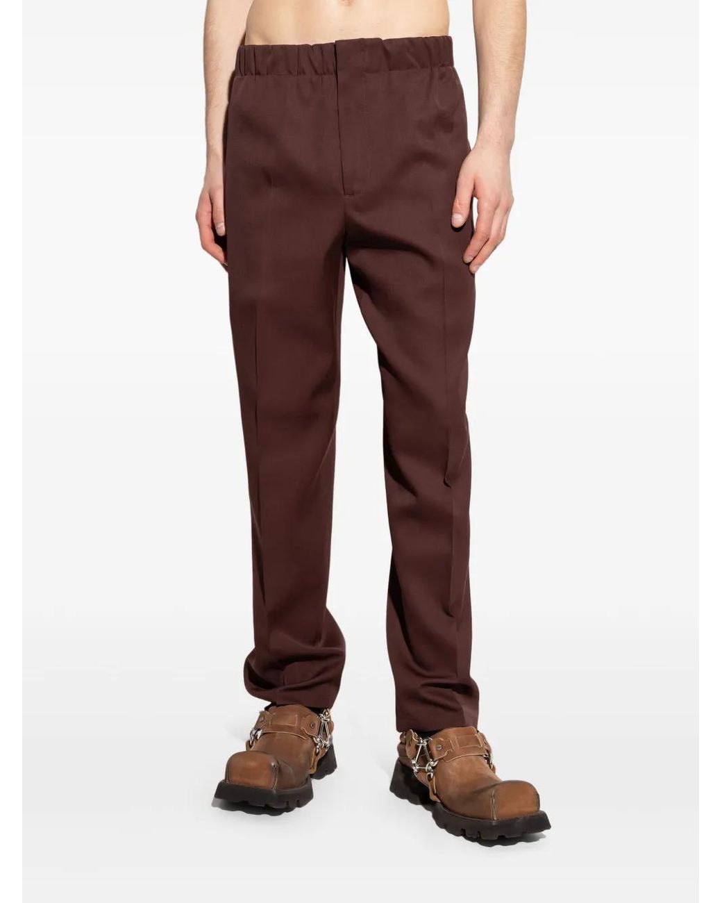 Jil Sander Brown Wool Trousers for men