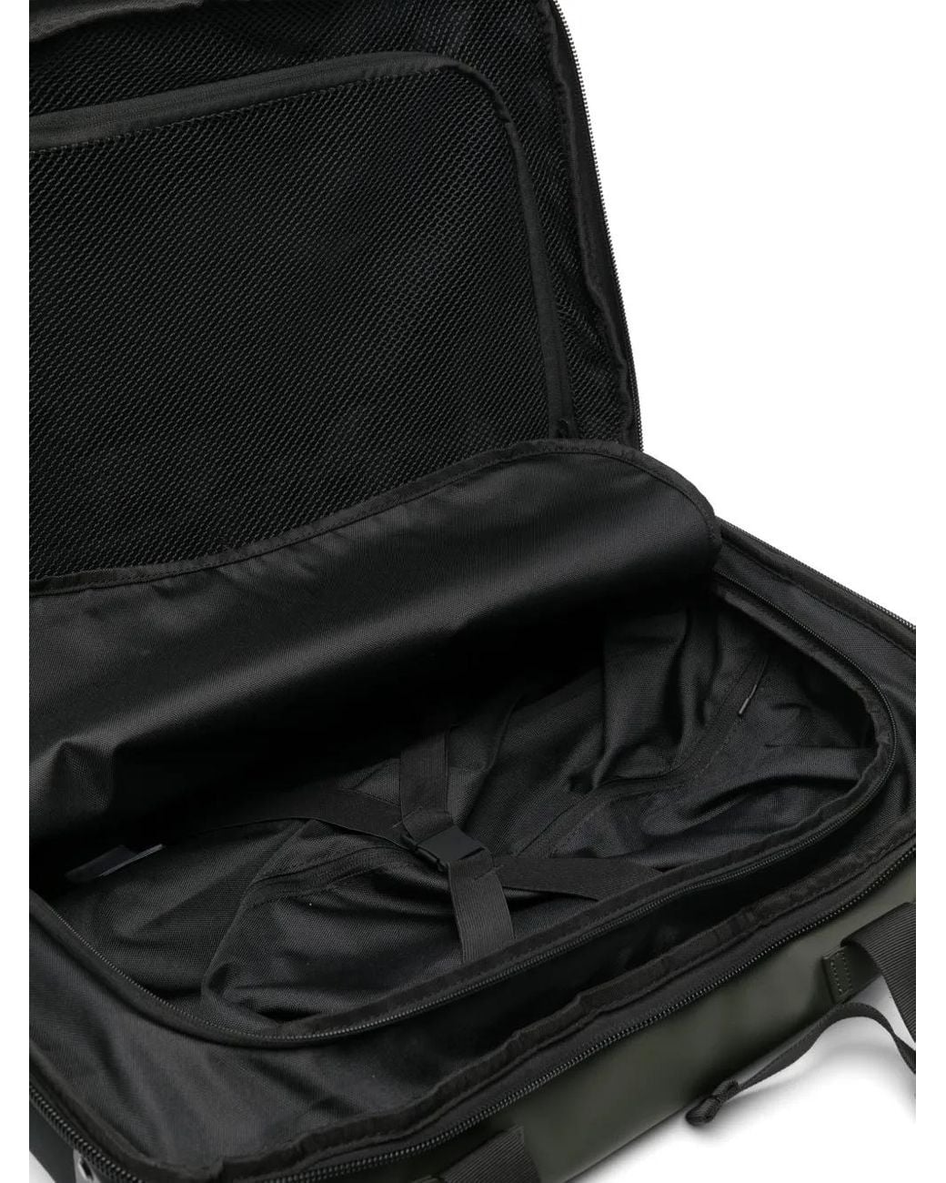 Rains Gray Texel Logo-Print Buckle-Strap Luggage Bag for men