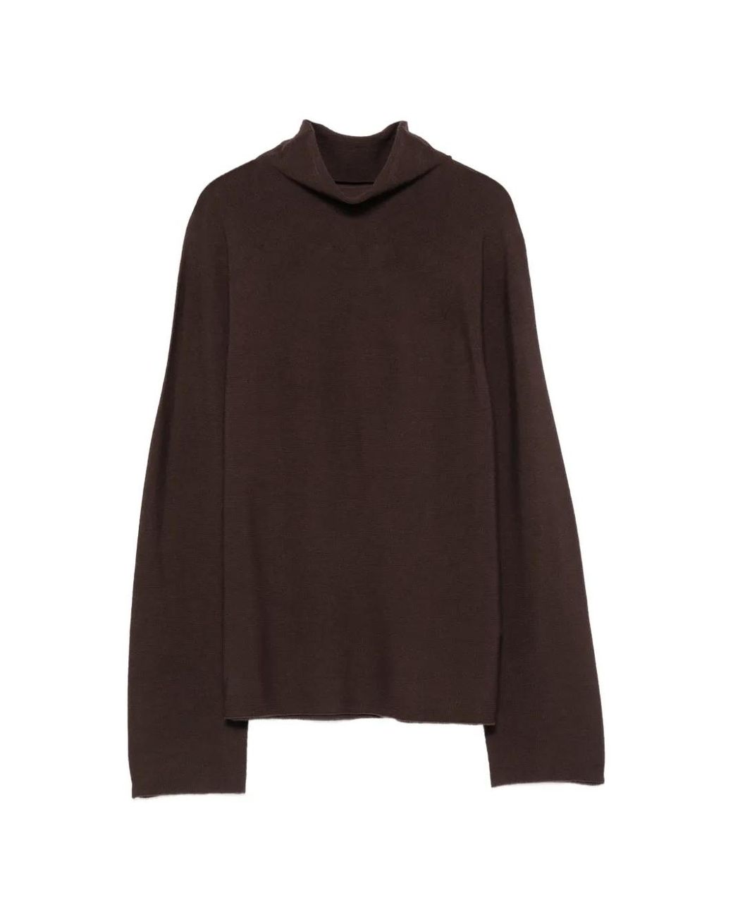 Alpha Studio Brown High-Neck Long-Sleeve Sweater
