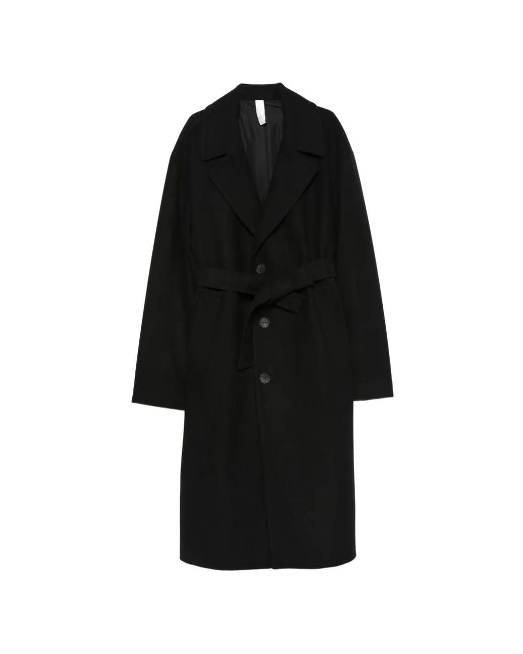 Hevò Black Ostuni Belted Coat for men