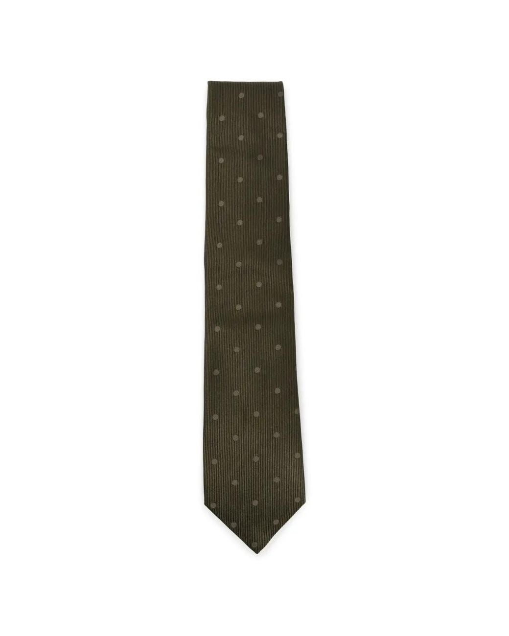 Tom Ford Green Polka-Dot Ribbed Tie for men