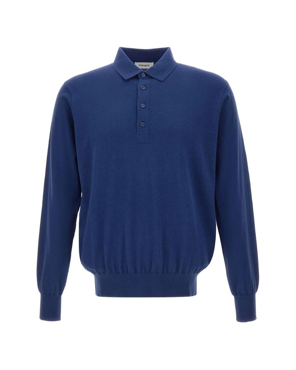 Kangra Blue Long-Sleeve Polo Shirt for men