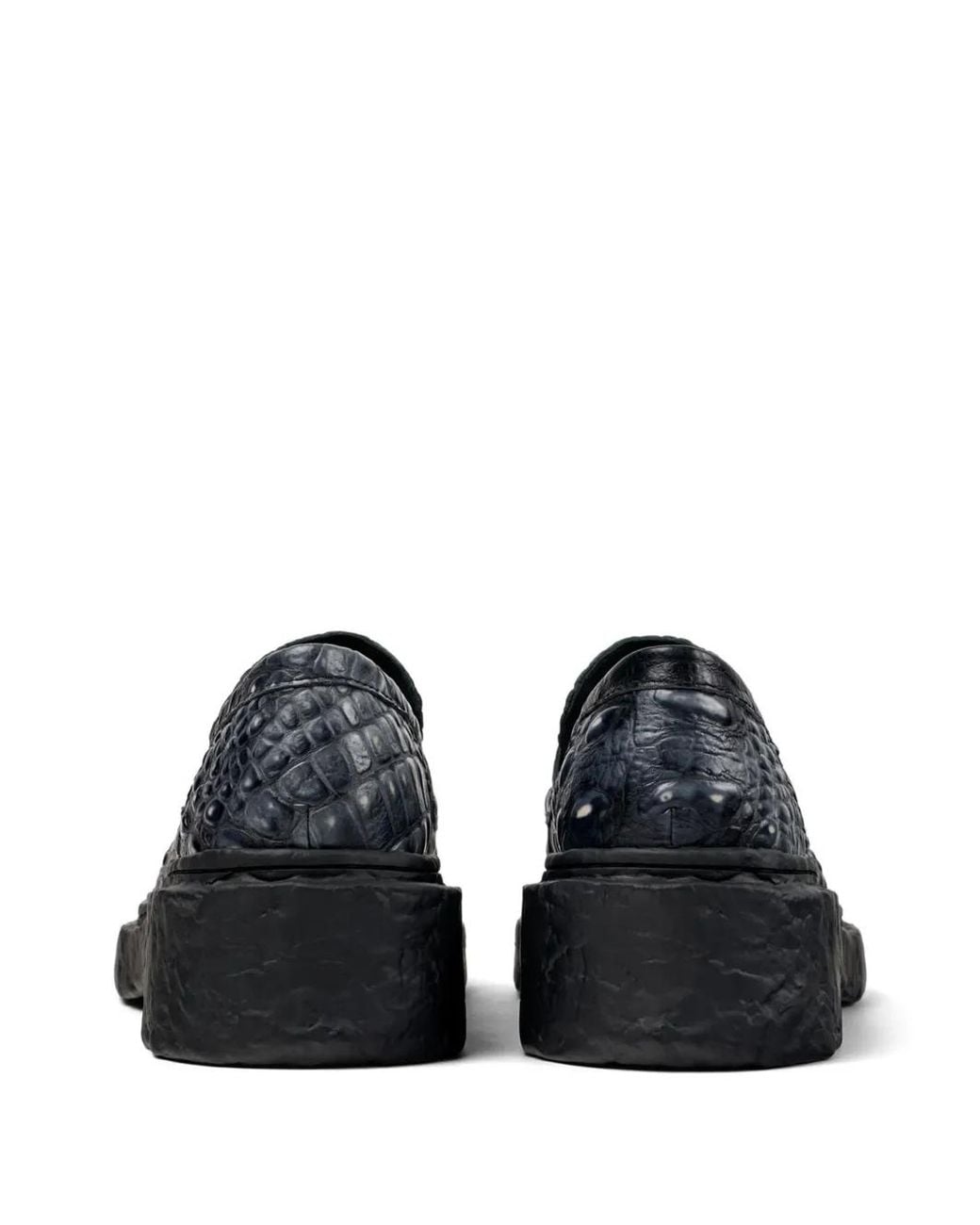 CAMPERLAB Black Vamonos Croc-Effect Leather Loafers