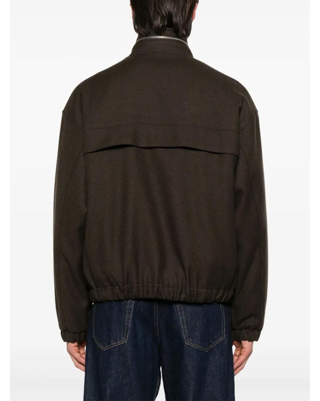 AMI Black Concealed-Hood Jacket for men