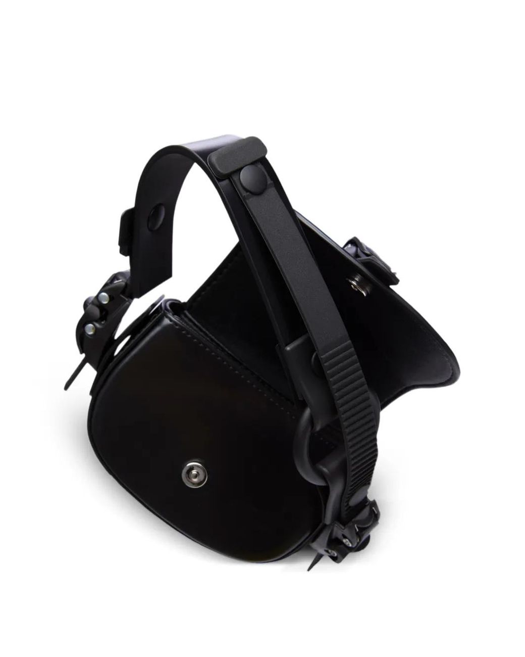 Innerraum Black Buckle Strap Messenger Bag for men