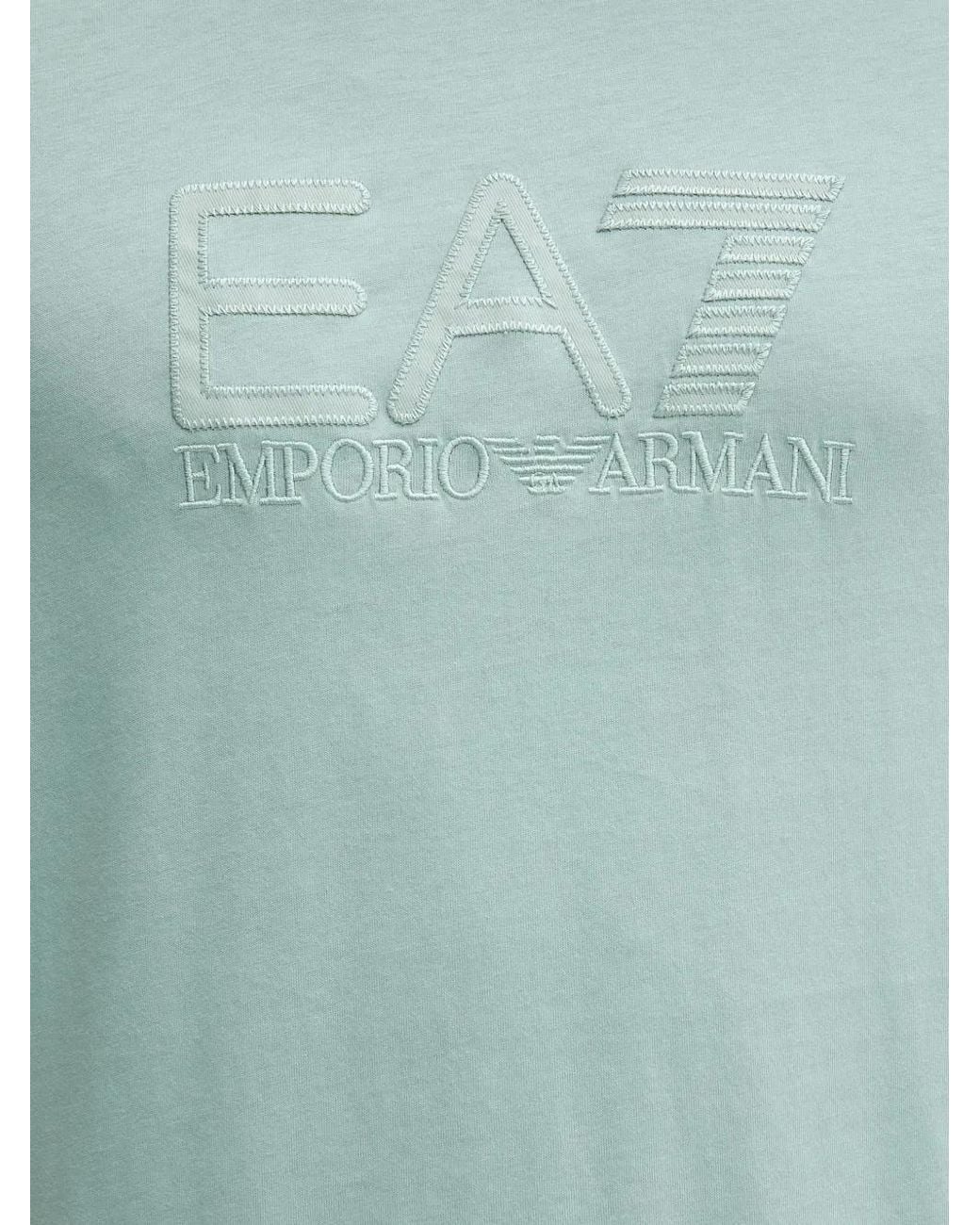 EA7 Green Logo-Embroidered T-Shirt for men