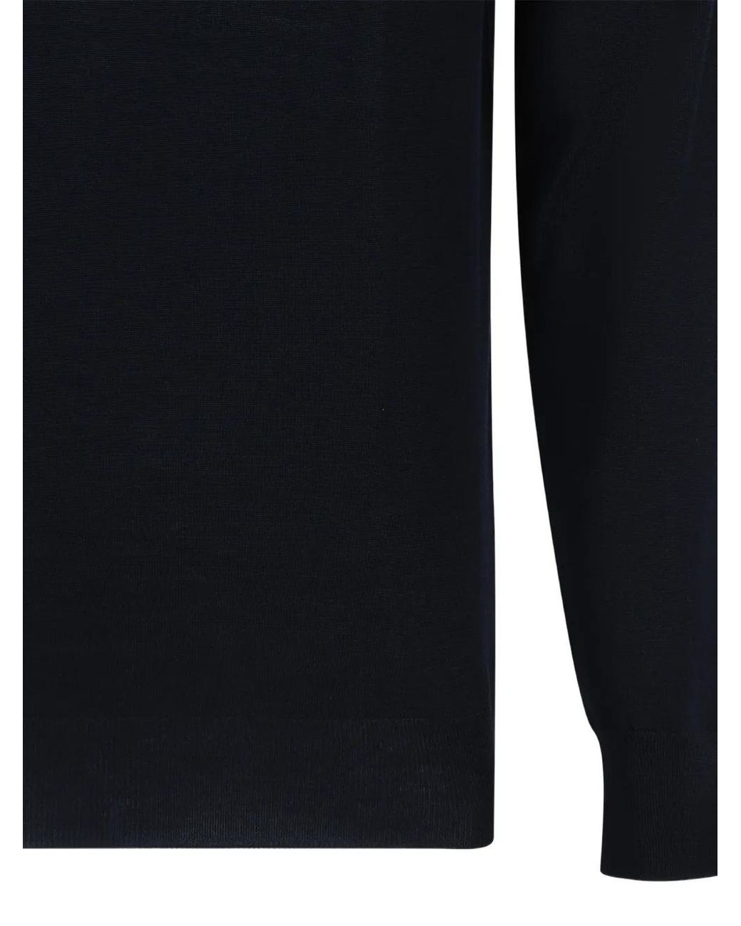 Drumohr Blue High-Neck Wool Sweater for men
