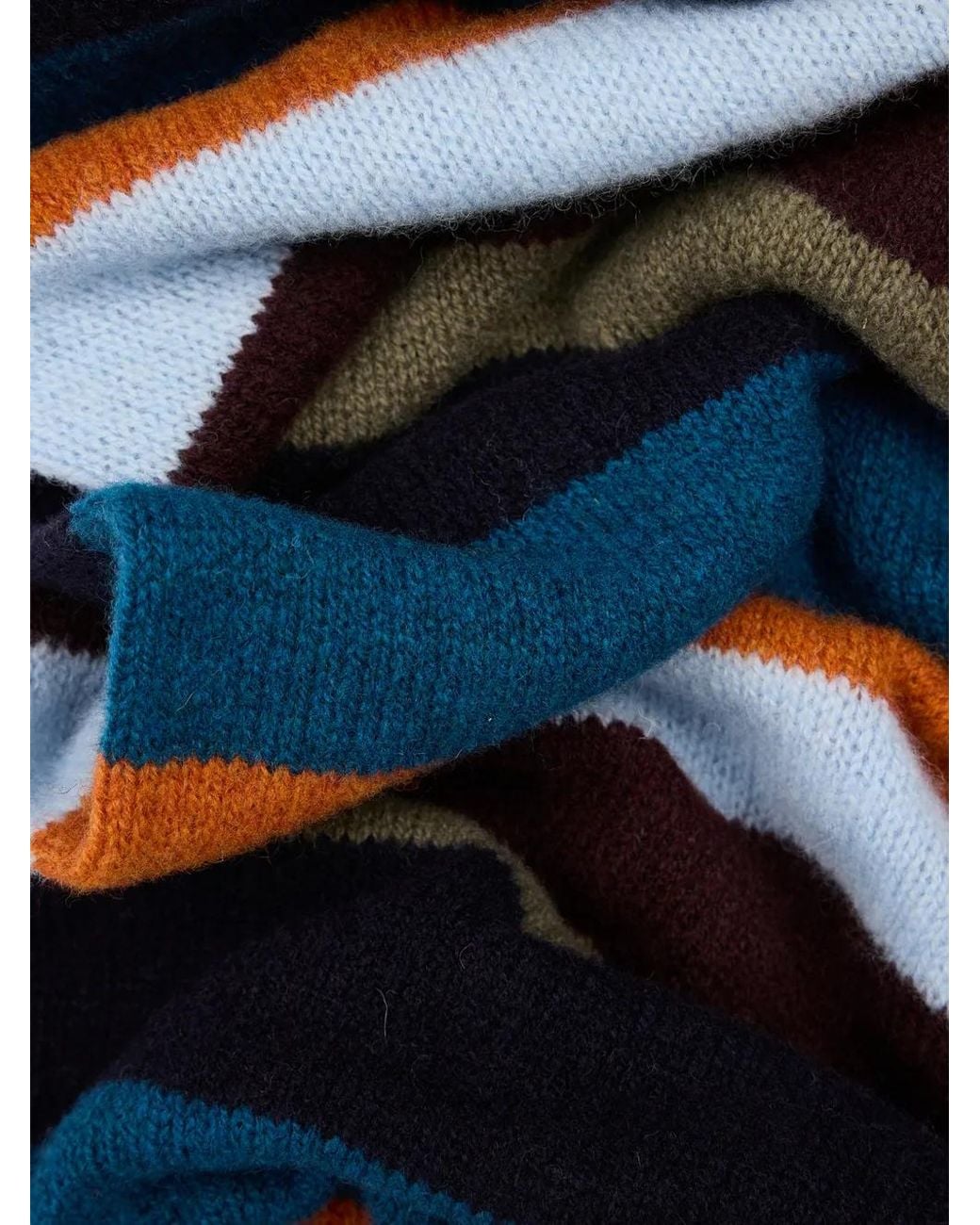 Paul Smith Blue Stripe Lambswool Scarf for men