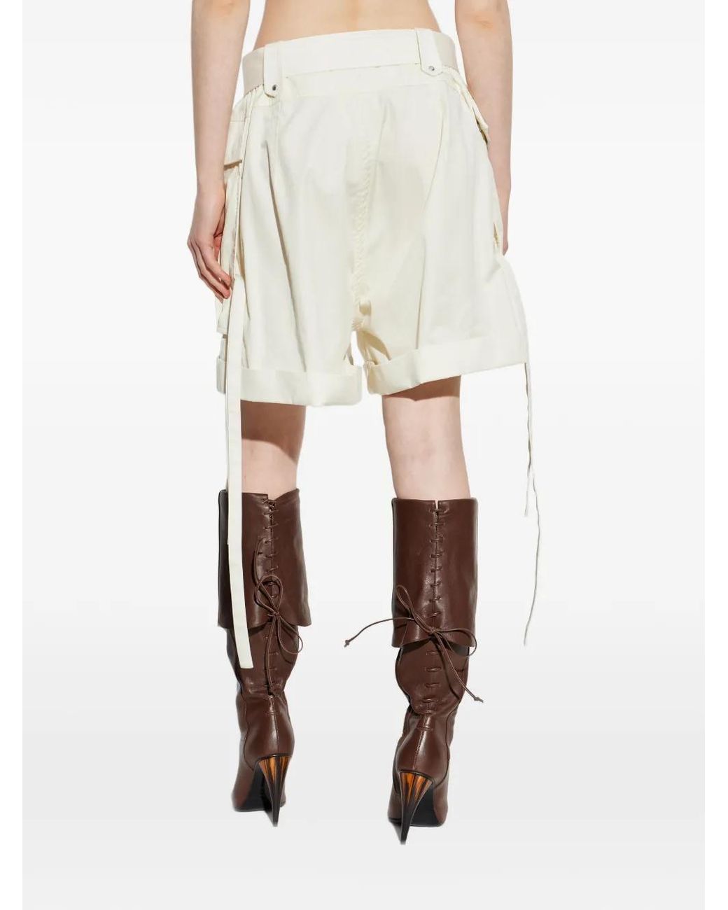 McQueen White Oversized Cargo Shorts