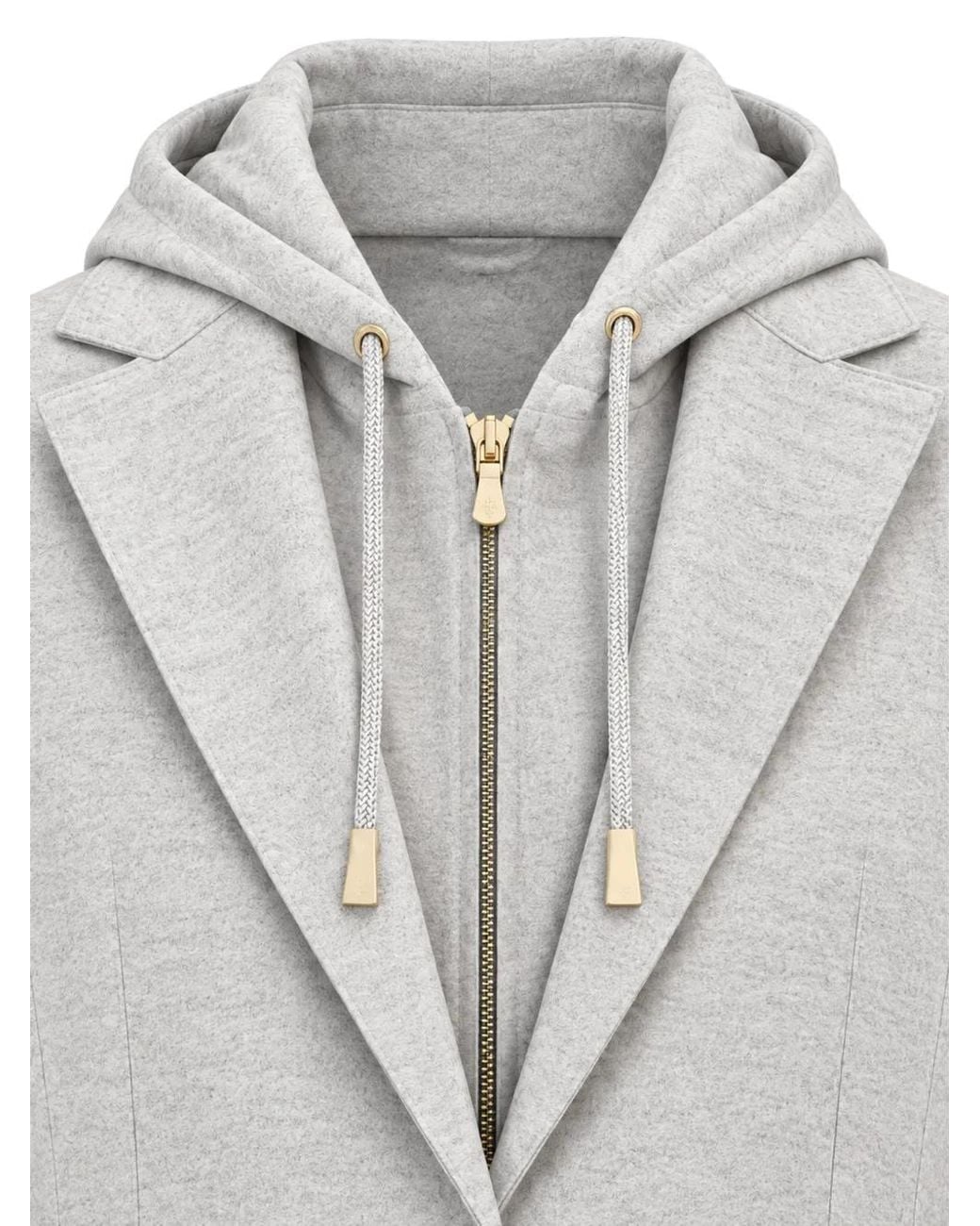 Eleventy Gray Hooded Layered Jacket