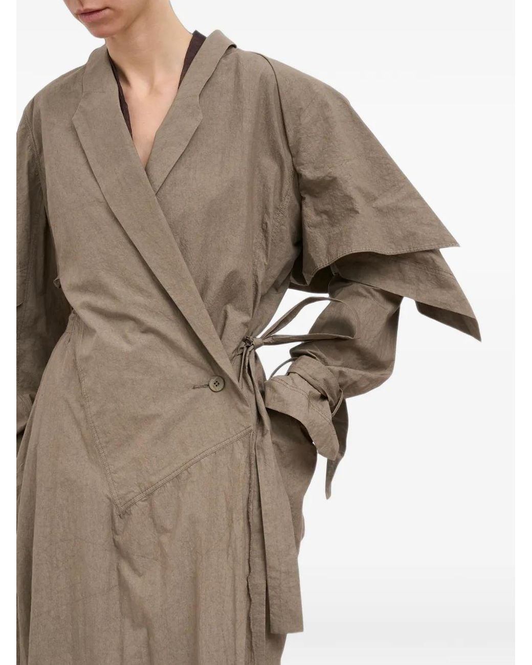 Yehuafan Natural Asymmetric Cotton Coat