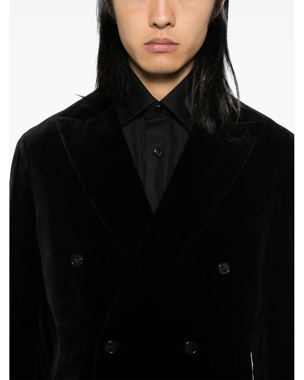 Brioni Black Double-Breasted Blazer for men