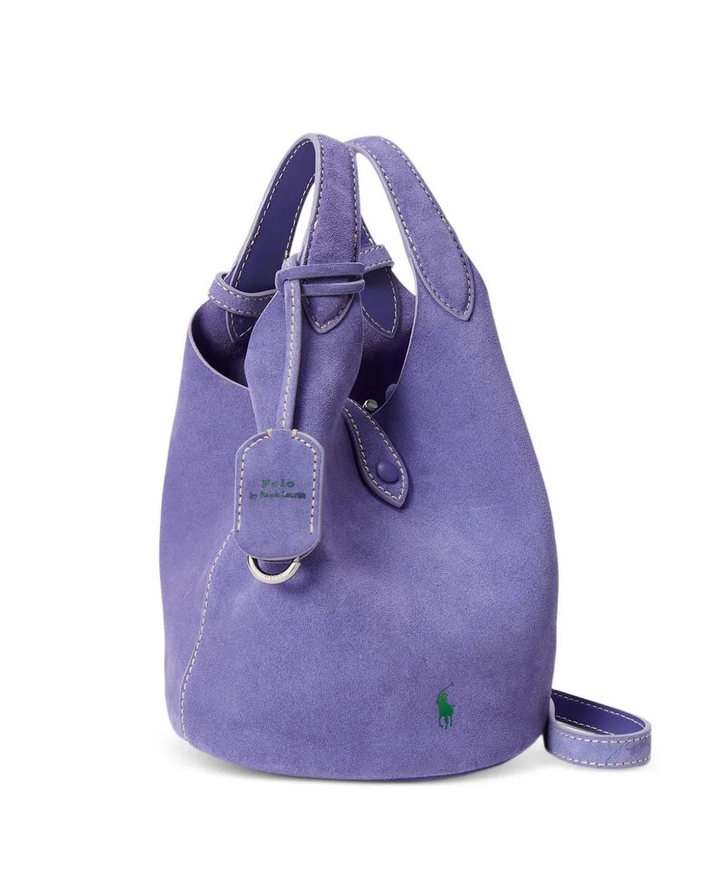 Polo Ralph Lauren Purple Polo Play Leather Tote Bag