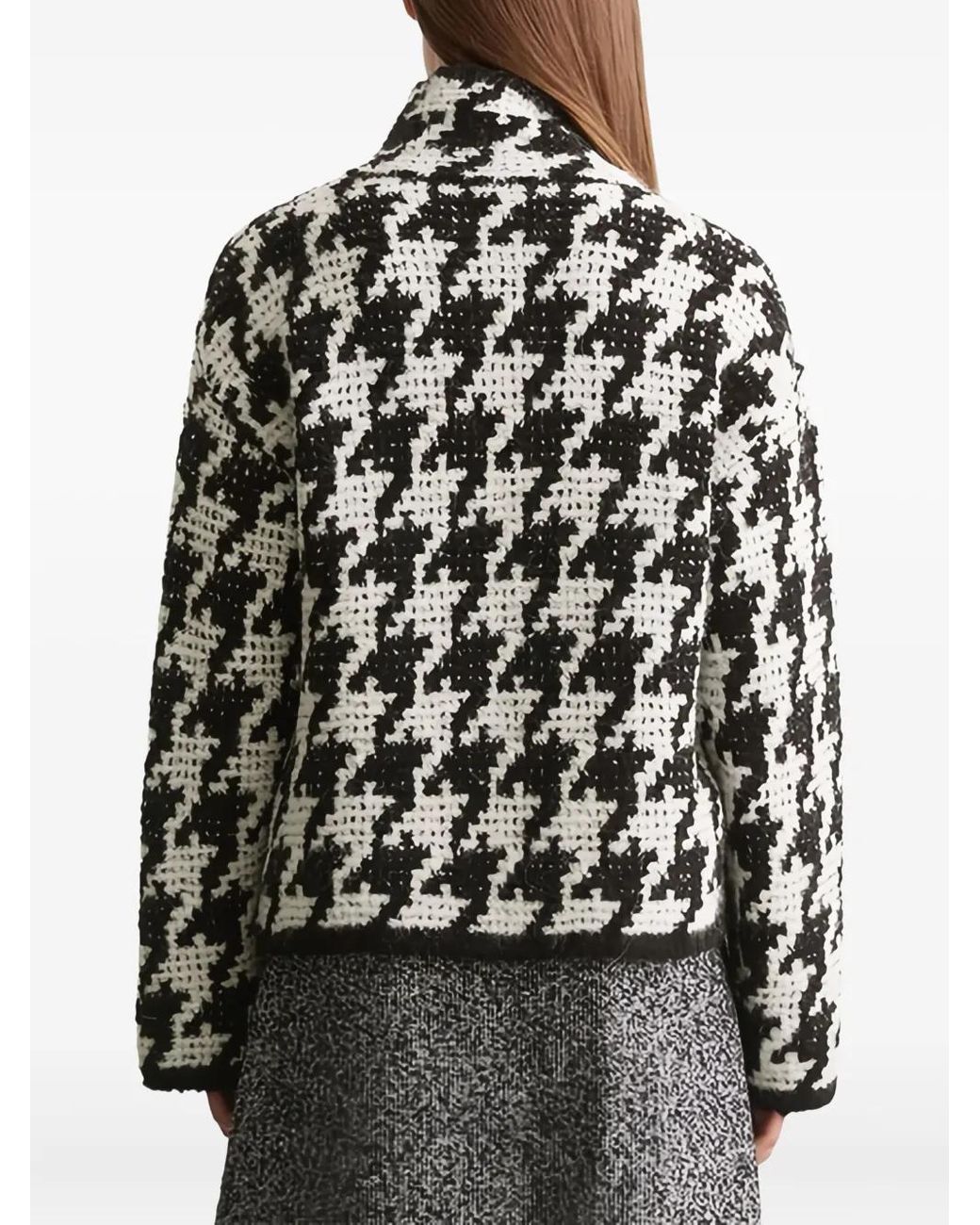 Marc O' Polo Black Houndstooth-Pattern Turtleneck Sweater