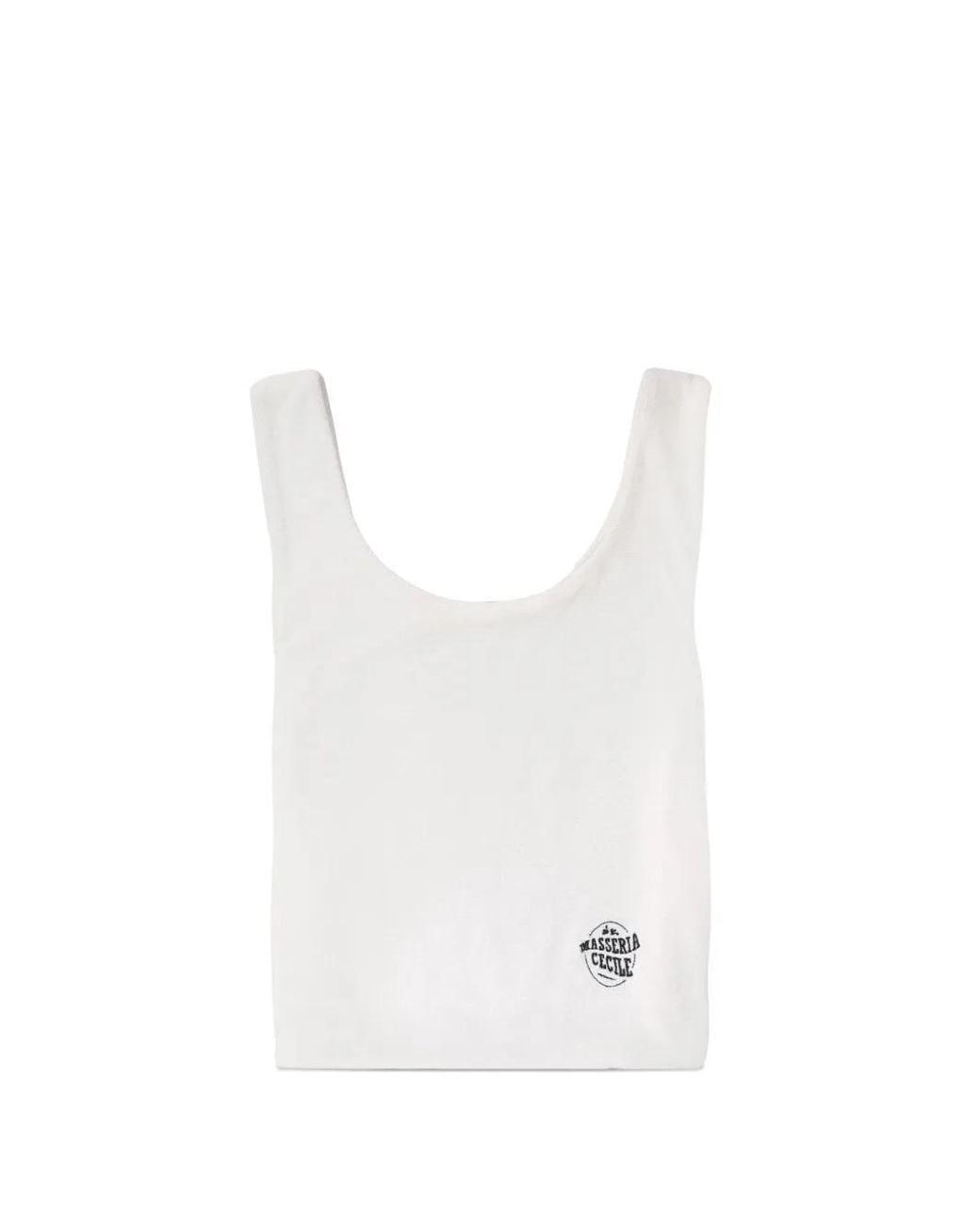 Être Cécile White Logo-Graphic Tote Bag
