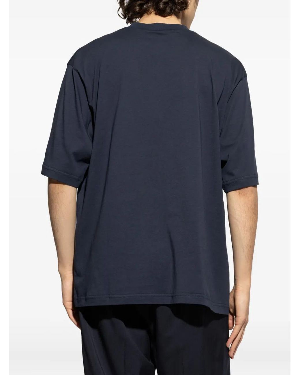 Marni Blue Crew-Neck Logo T-Shirt for men