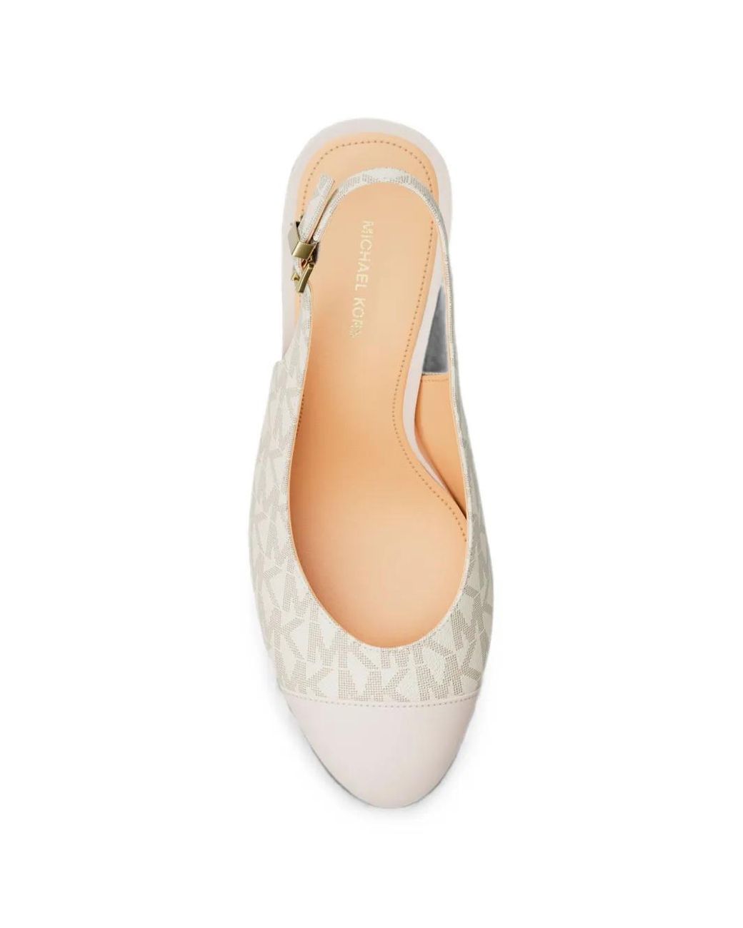 Michael Kors White Piper Flex Logo-Print Pumps